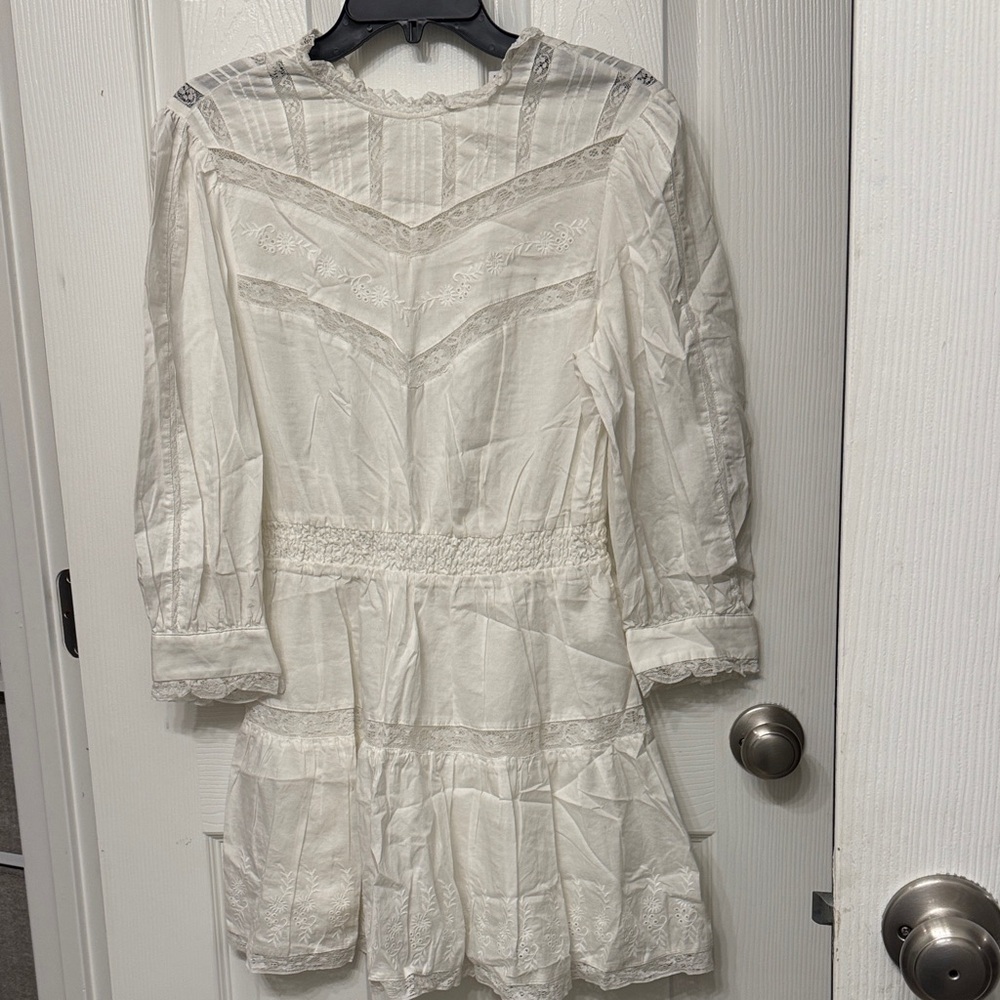 LoveShackFancy White Eyelet Lace Mini Dress